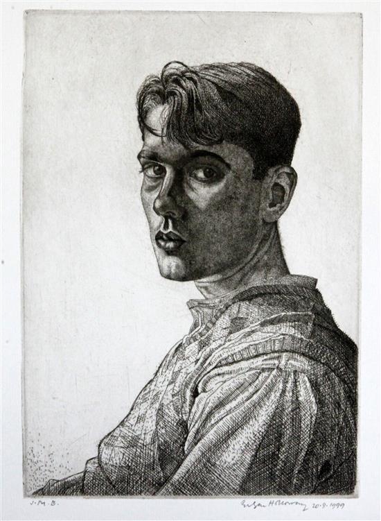 Edgar Holloway (1914-2008) Self Portrait No.6, 1932 227 x 160mm.